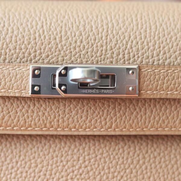 HERMES Kelly 25CM 0M Chai Togo Leather Silver Hardware Perfect Quality