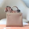 HERMES Kelly 25CM 0M Chai Togo Leather Silver Hardware Perfect Quality