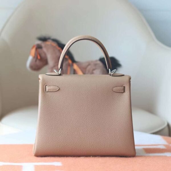 HERMES Kelly 25CM 0M Chai Togo Leather Silver Hardware Perfect Quality