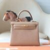 HERMES Kelly 25CM Togo Leather 0M Chai Gold Hardware