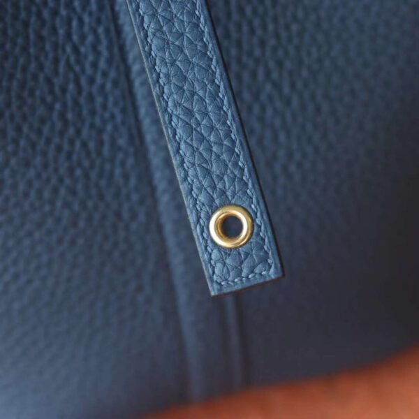 HERMES Picotin 18CM TC Leather 73 Blue Sapphire Gold Hardware