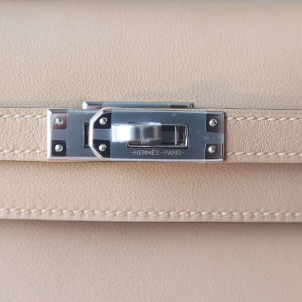 HERMES Kelly Pochette 22CM Bag Swift Leather 0M Chain PHW Hardware