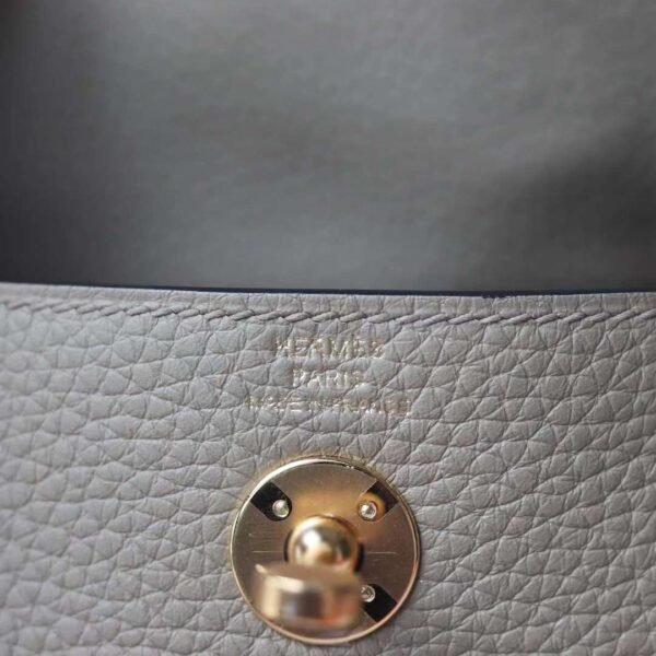 HERMES Mini Lindy TC Leather 8Q Beige Marfa Gold Hardware Top Made
