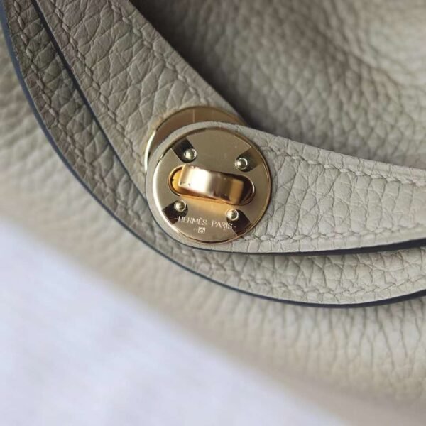 HERMES Mini Lindy TC Leather 8Q Beige Marfa Gold Hardware Top Made