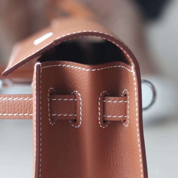 HERMES Kelly Danse Evercolor Leather CK37 Gold PHW Hardware Full Handmade