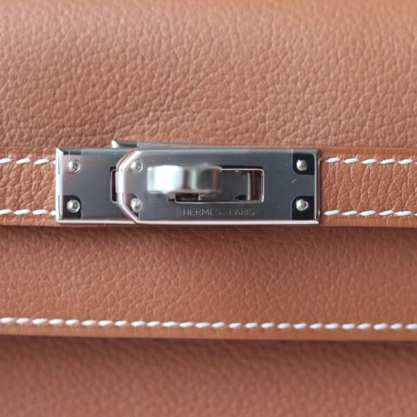 HERMES Kelly Danse Evercolor Leather CK37 Gold PHW Hardware Full Handmade