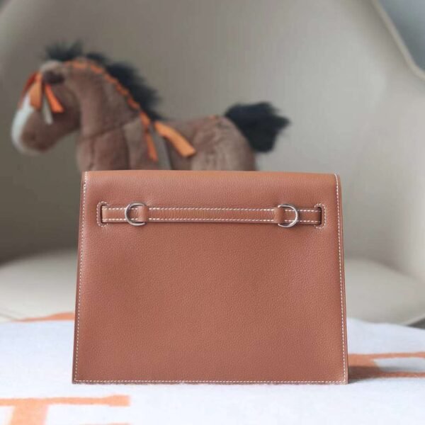 HERMES Kelly Danse Evercolor Leather CK37 Gold PHW Hardware Full Handmade