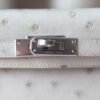 HERMES Mini Kelly Ostrich Leather 80 Pearl Grey PHW Hardware
