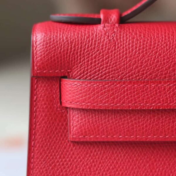 HERMES Kelly Pochette 22CM Epsom Leather Q5 Rogue Casaeque PHW Hardware