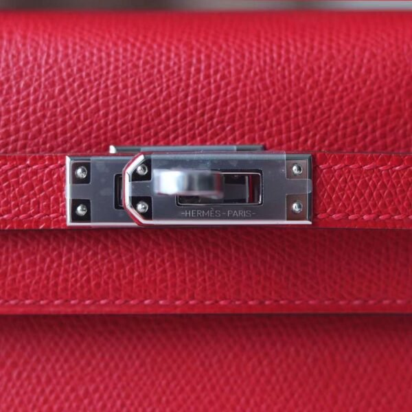 HERMES Kelly Pochette 22CM Epsom Leather Q5 Rogue Casaeque PHW Hardware