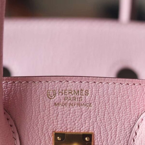 HERMES Birkin 25CM Chever 3Q Rose Sakura/80 Pearl Grey GHW Hardware Special Order