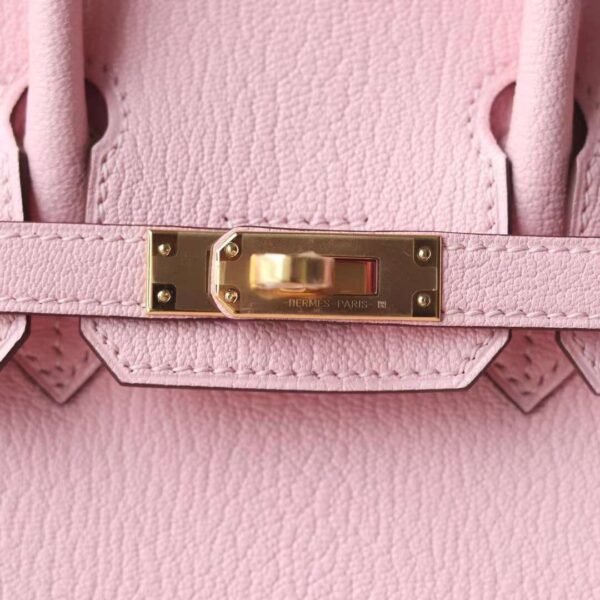 HERMES Birkin 25CM Chever 3Q Rose Sakura/80 Pearl Grey GHW Hardware Special Order