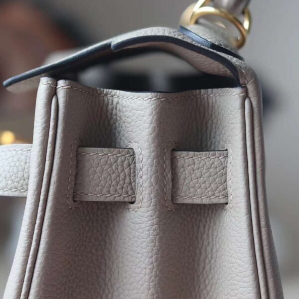 HERMES Kelly 28CM Togo Leather 81 Gris Tourterelle Lnseam GHW Hardware