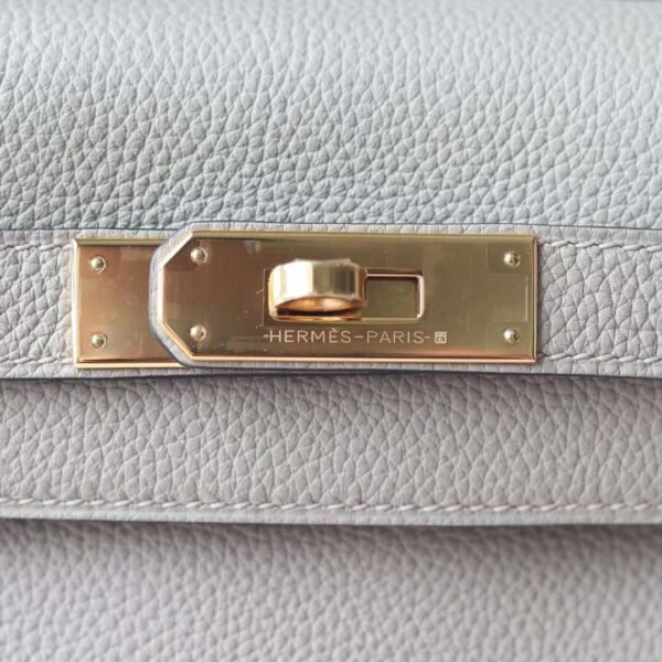 HERMES Kelly 28CM Togo Leather 81 Gris Tourterelle Lnseam GHW Hardware