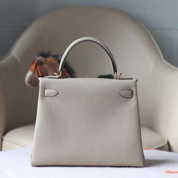 HERMES Kelly 28CM Togo Leather 81 Gris Tourterelle Lnseam GHW Hardware