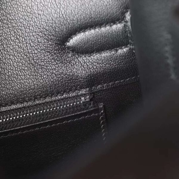HERMES Birkin Touch 30CM Togo/Matter Crocodile Leather CK89 Noir PHW Hardware