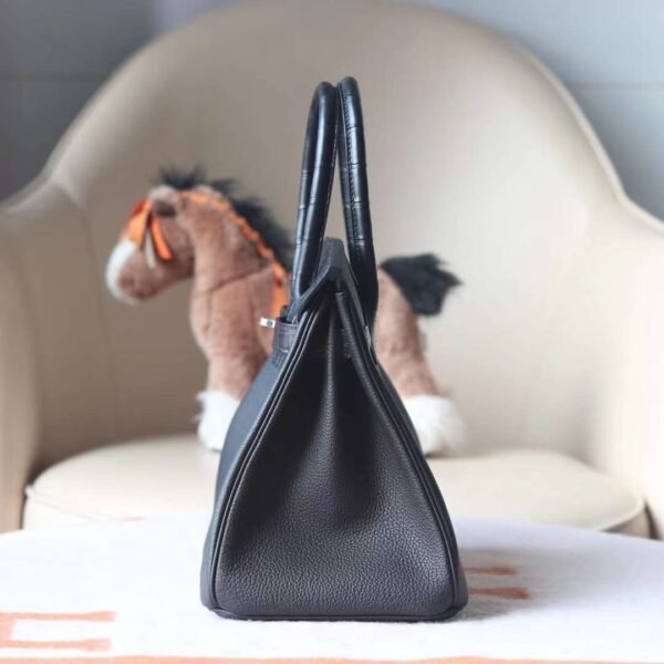 HERMES Birkin Touch 30CM Togo/Matter Crocodile Leather CK89 Noir PHW Hardware