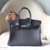 HERMES Birkin Touch 30CM Togo/Matter Crocodile Leather CK89 Noir PHW Hardware