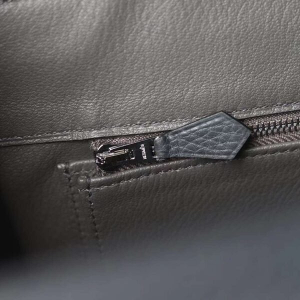 HERMES Birkin 40CM TC Leather 84 Gris Fonce Top PHW Hardware Full Handmade