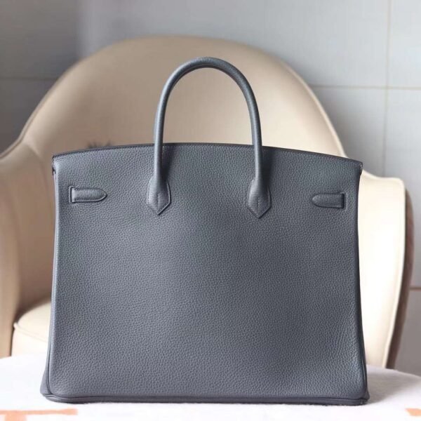 HERMES Birkin 40CM TC Leather 84 Gris Fonce Top PHW Hardware Full Handmade