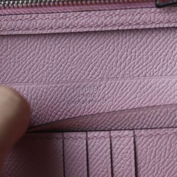 HERMES Bearn Wallet Epsom Leather X9 Mauve Sylvester PHW Hardware