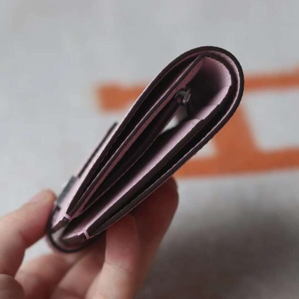 HERMES Bearn Wallet Epsom Leather X9 Mauve Sylvester PHW Hardware