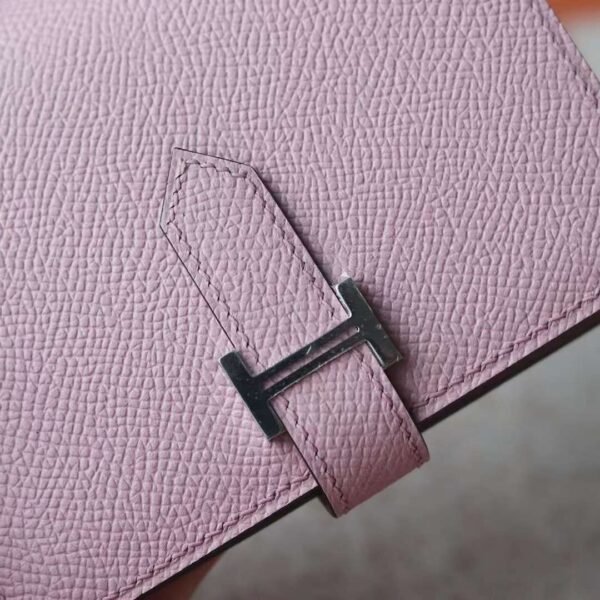 HERMES Bearn Wallet Epsom Leather X9 Mauve Sylvester PHW Hardware