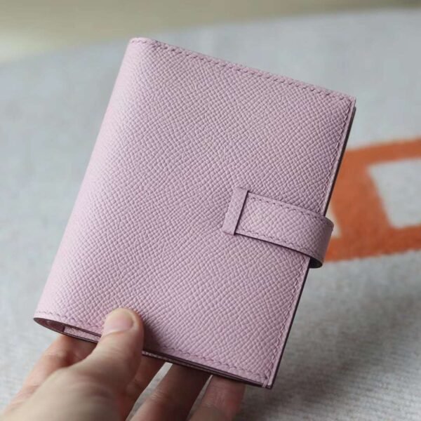 HERMES Bearn Wallet Epsom Leather X9 Mauve Sylvester PHW Hardware