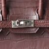HERMES Birkin 20CM 41 Havane Matter Crocodile PHW Hardware