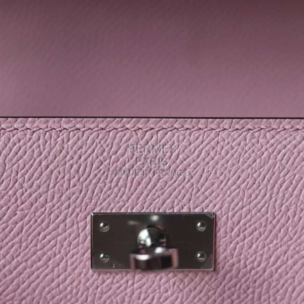 HERMES Kelly To Go Wallet Epsom Leather X9 Mauve Sylvester PHW Hardware