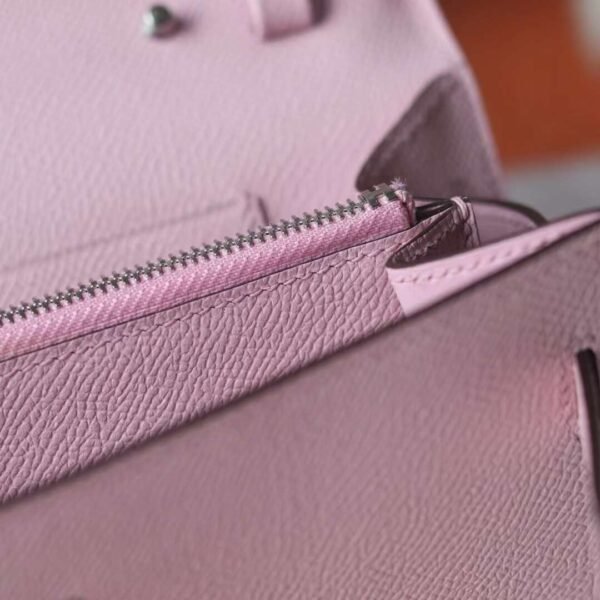 HERMES Kelly To Go Wallet Epsom Leather X9 Mauve Sylvester PHW Hardware