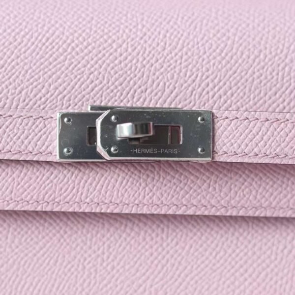 HERMES Kelly To Go Wallet Epsom Leather X9 Mauve Sylvester PHW Hardware