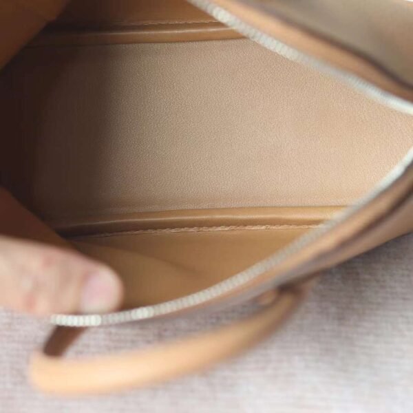 HERMES Mini Bolide Evercolor Leather 0M Chai Top Handmade PHW Hardware