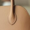 HERMES Mini Bolide Evercolor Leather 0M Chai Top Handmade PHW Hardware