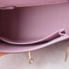 HERMES Kelly 25CM Swift Leather X9 Mauve Sylvester Lnseam Handmade GHW Hardware