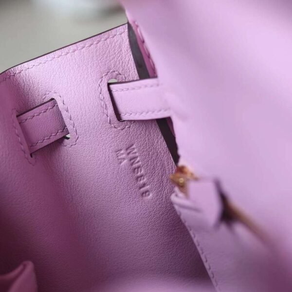 HERMES Kelly 25CM Swift Leather X9 Mauve Sylvester Lnseam Handmade GHW Hardware