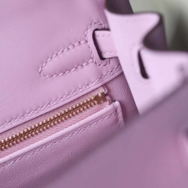 HERMES Kelly 25CM Swift Leather X9 Mauve Sylvester Lnseam Handmade GHW Hardware
