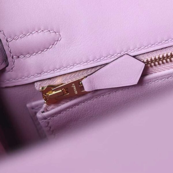 HERMES Kelly 25CM Swift Leather X9 Mauve Sylvester Lnseam Handmade GHW Hardware