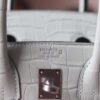 HERMES Birkin 25CM 0V Gris Ciment Matter Crocodile PHW Hardware