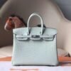 HERMES Birkin 25CM 0V Gris Ciment Matter Crocodile PHW Hardware