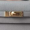 HERMES Kelly 25CM M8 Gris Asphalt Togo Leather Lnseam GHW Handmade Hardware