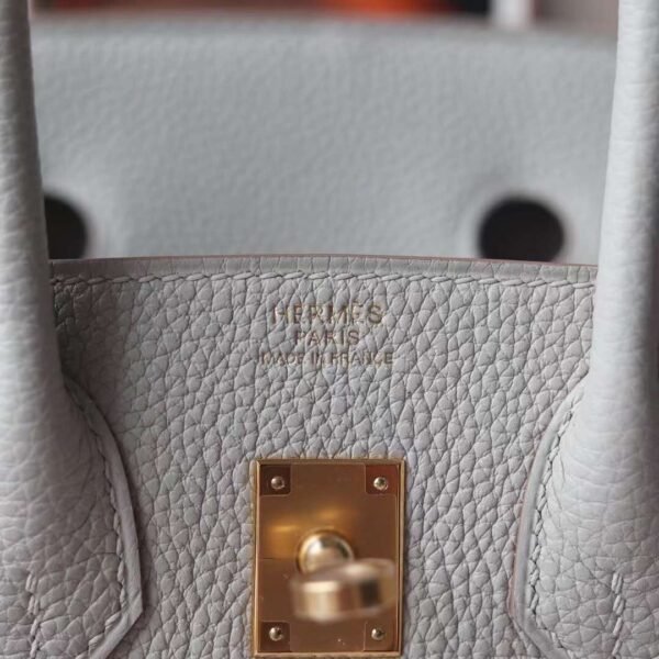 HERMES Birkin 25CM Bag Togo Leather 80 Pearl Grey GHW Hardware