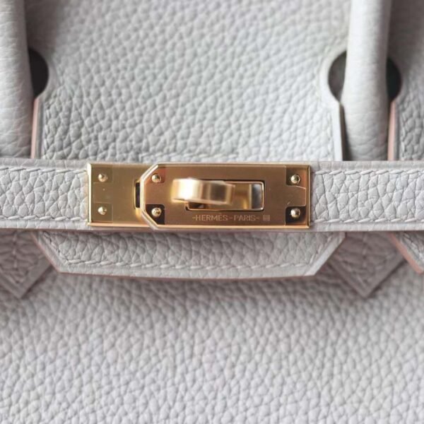 HERMES Birkin 25CM Bag Togo Leather 80 Pearl Grey GHW Hardware