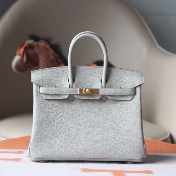 HERMES Birkin 25CM Bag Togo Leather 80 Pearl Grey GHW Hardware
