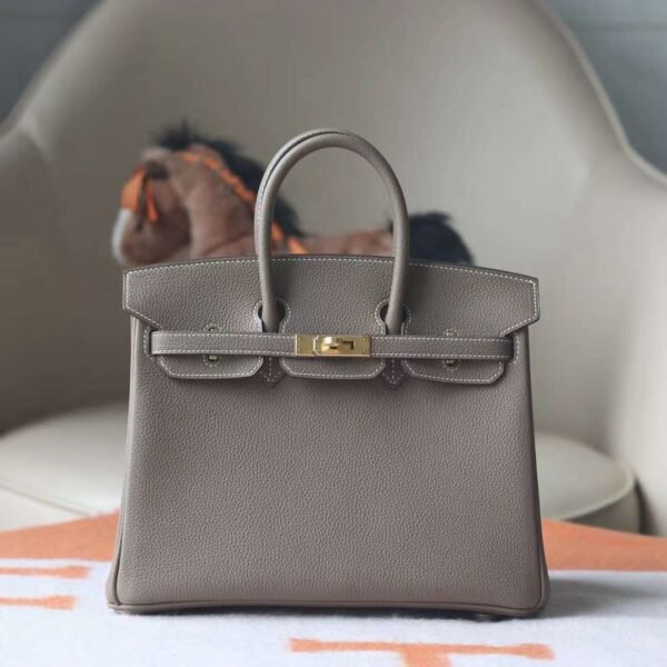 HERMES Birkin 25CM CK18 Etoupe Togo Leather GHW Hardware