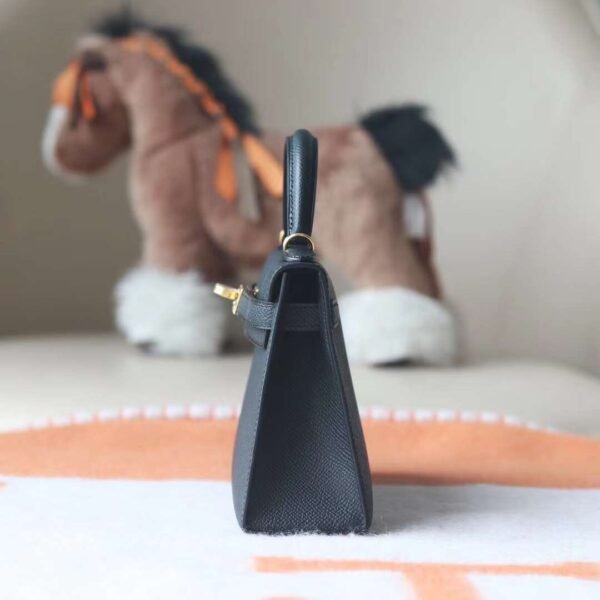 HERMES Mini Kelly CK89 Black Epsom Leather GHW Hardware