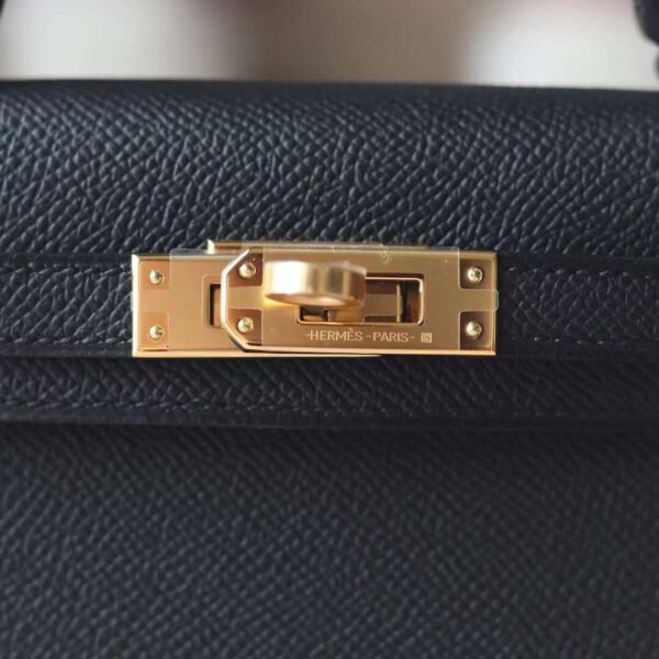 HERMES Mini Kelly CK89 Black Epsom Leather GHW Hardware