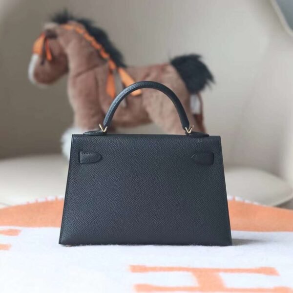 HERMES Mini Kelly CK89 Black Epsom Leather GHW Hardware