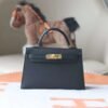 HERMES Mini Kelly CK89 Black Epsom Leather GHW Hardware